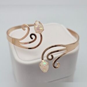 ✨2/$10✨ Gold Brass Moonstone Opal Arm Cuff Bracelet